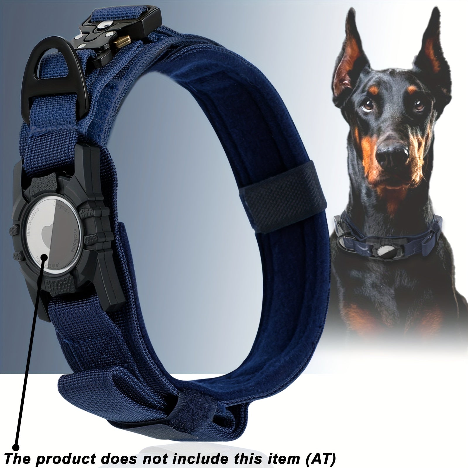 [Tactical Dog Collar] Heavy-Duty Tactical Nylon Dog Collar with GPS Holder | Adjustable Military-Style Collar for All Breeds, Secure Fit Collar
