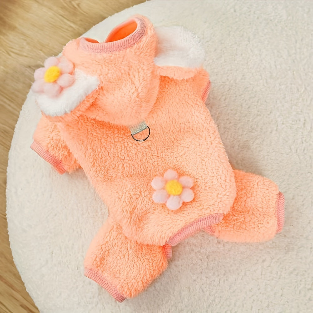 Pet Dog Cat Clothes Supplies Autumn and Winter Plus Velvet Four-Leg Clothes Cuihua Bear Transformation Teddy Bear