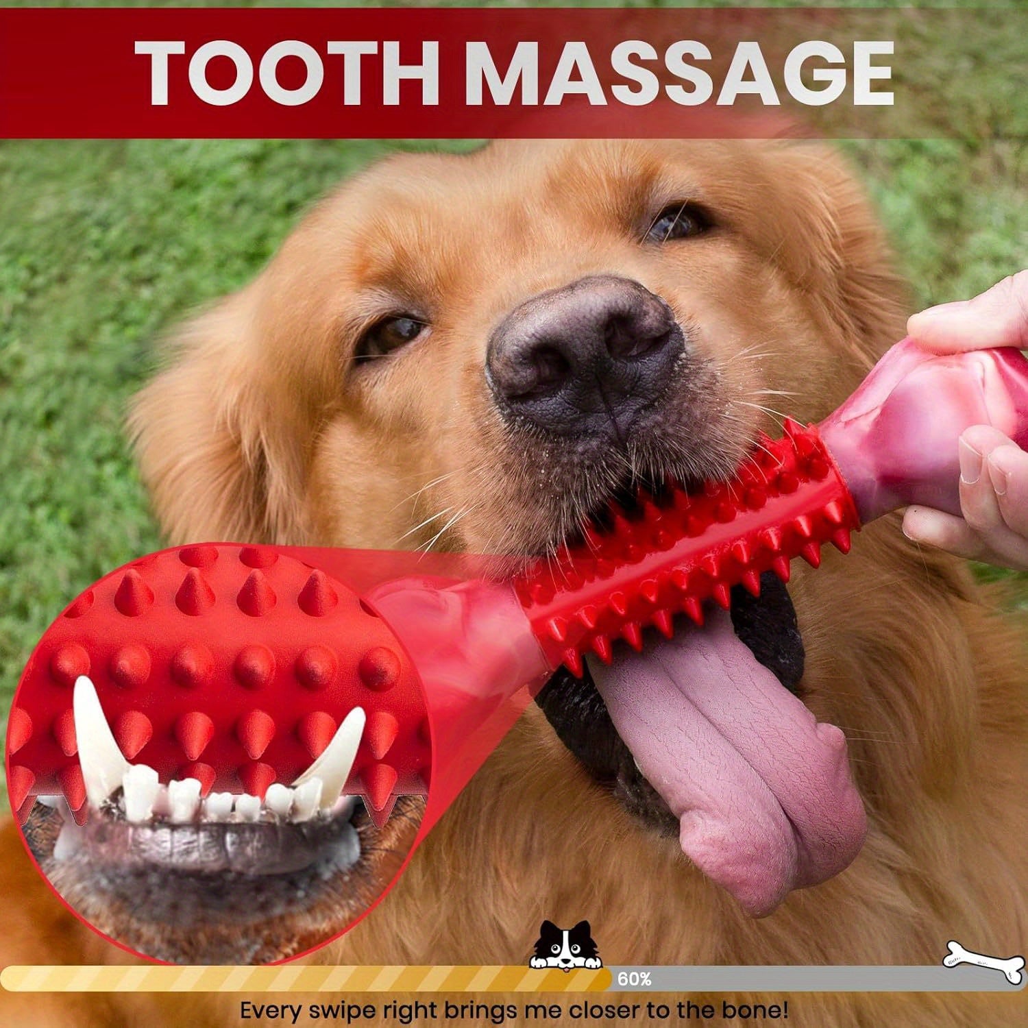 [Tough Dog Toys for Aggressive Chewers] Large Breed Tough Dog Toys - Aggressive Chewers Chew Toys, Nylon and Rubber Bones, Big Toy for Medium Puppy Teething