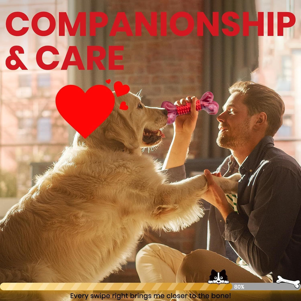 [Tough Dog Toys for Aggressive Chewers] Large Breed Tough Dog Toys - Aggressive Chewers Chew Toys, Nylon and Rubber Bones, Big Toy for Medium Puppy Teething