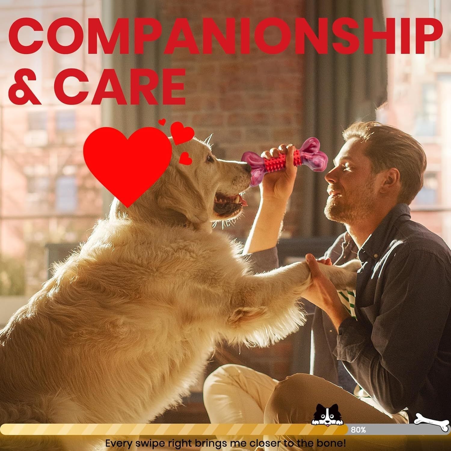 [Tough Dog Toys for Aggressive Chewers] Large Breed Tough Dog Toys - Aggressive Chewers Chew Toys, Nylon and Rubber Bones, Big Toy for Medium Puppy Teething