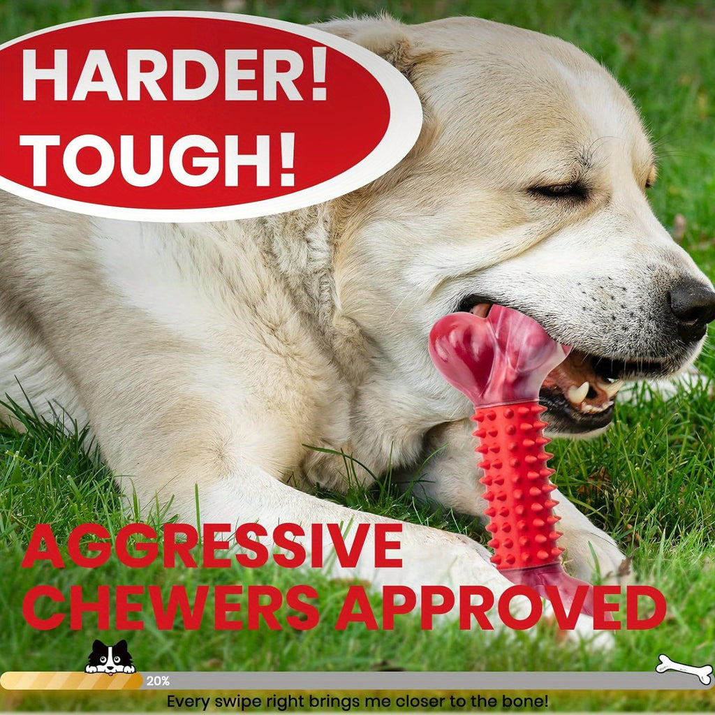 [Tough Dog Toys for Aggressive Chewers] Large Breed Tough Dog Toys - Aggressive Chewers Chew Toys, Nylon and Rubber Bones, Big Toy for Medium Puppy Teething