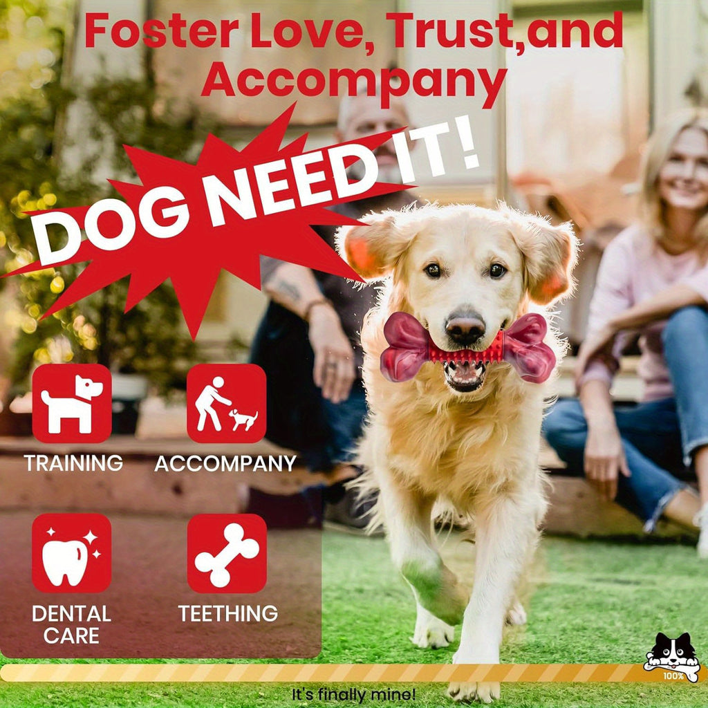 [Tough Dog Toys for Aggressive Chewers] Large Breed Tough Dog Toys - Aggressive Chewers Chew Toys, Nylon and Rubber Bones, Big Toy for Medium Puppy Teething