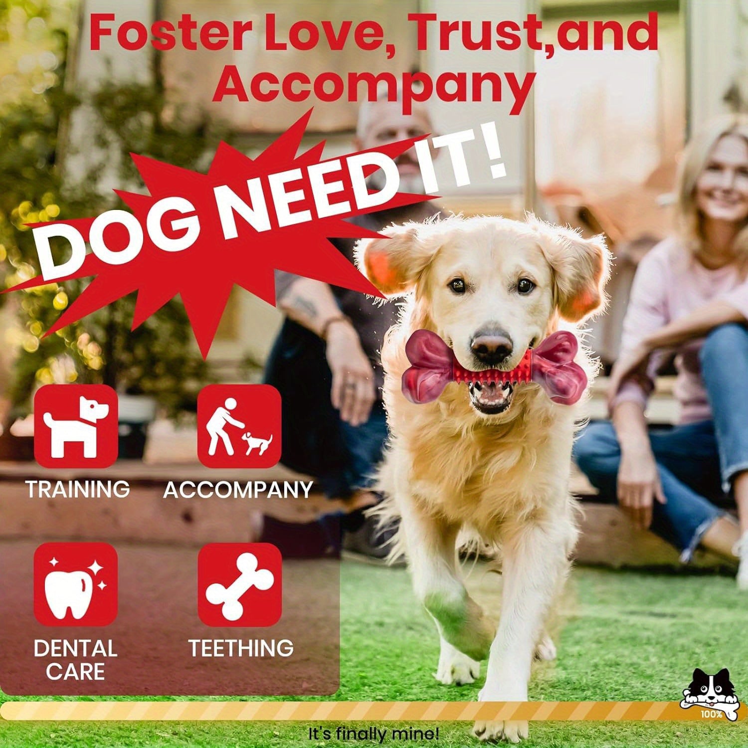 [Tough Dog Toys for Aggressive Chewers] Large Breed Tough Dog Toys - Aggressive Chewers Chew Toys, Nylon and Rubber Bones, Big Toy for Medium Puppy Teething