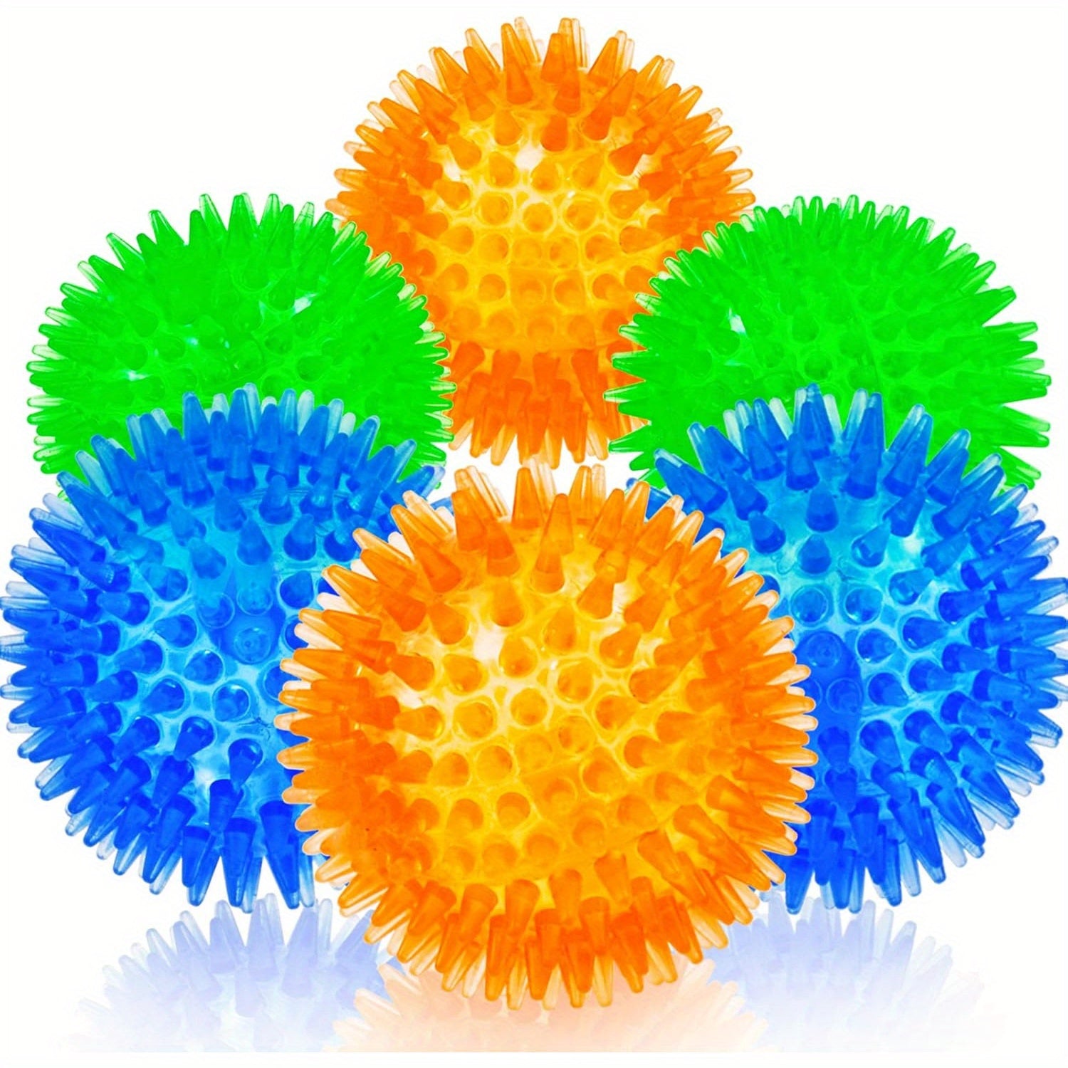 Spiky Dog Ball for Clean Teeth and Training, Squeaky Dog Toys, Durable Dog Toys for Aggressive Chewers, Puppy Chew Toys for Teething, Magic Props 3.5"Large Dog Toys Ball, Fetch Toys for Large Dogs