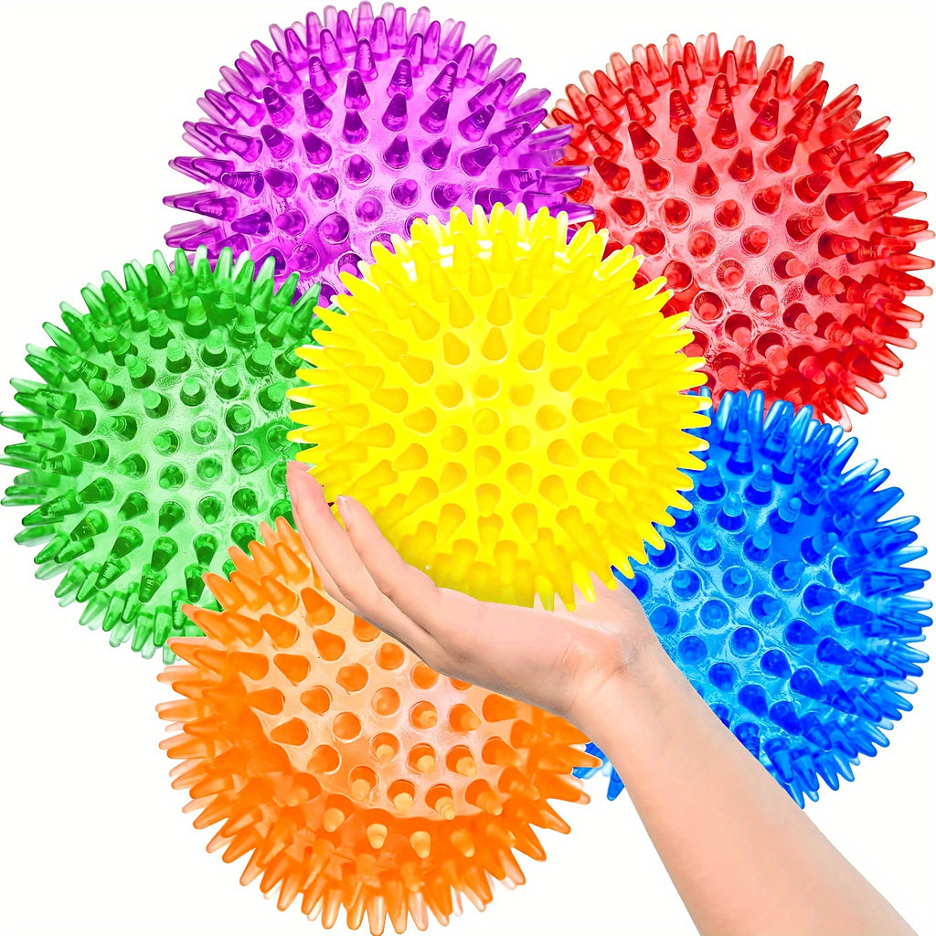 Spiky Dog Ball for Clean Teeth and Training, Squeaky Dog Toys, Durable Dog Toys for Aggressive Chewers, Puppy Chew Toys for Teething, Magic Props 3.5"Large Dog Toys Ball, Fetch Toys for Large Dogs