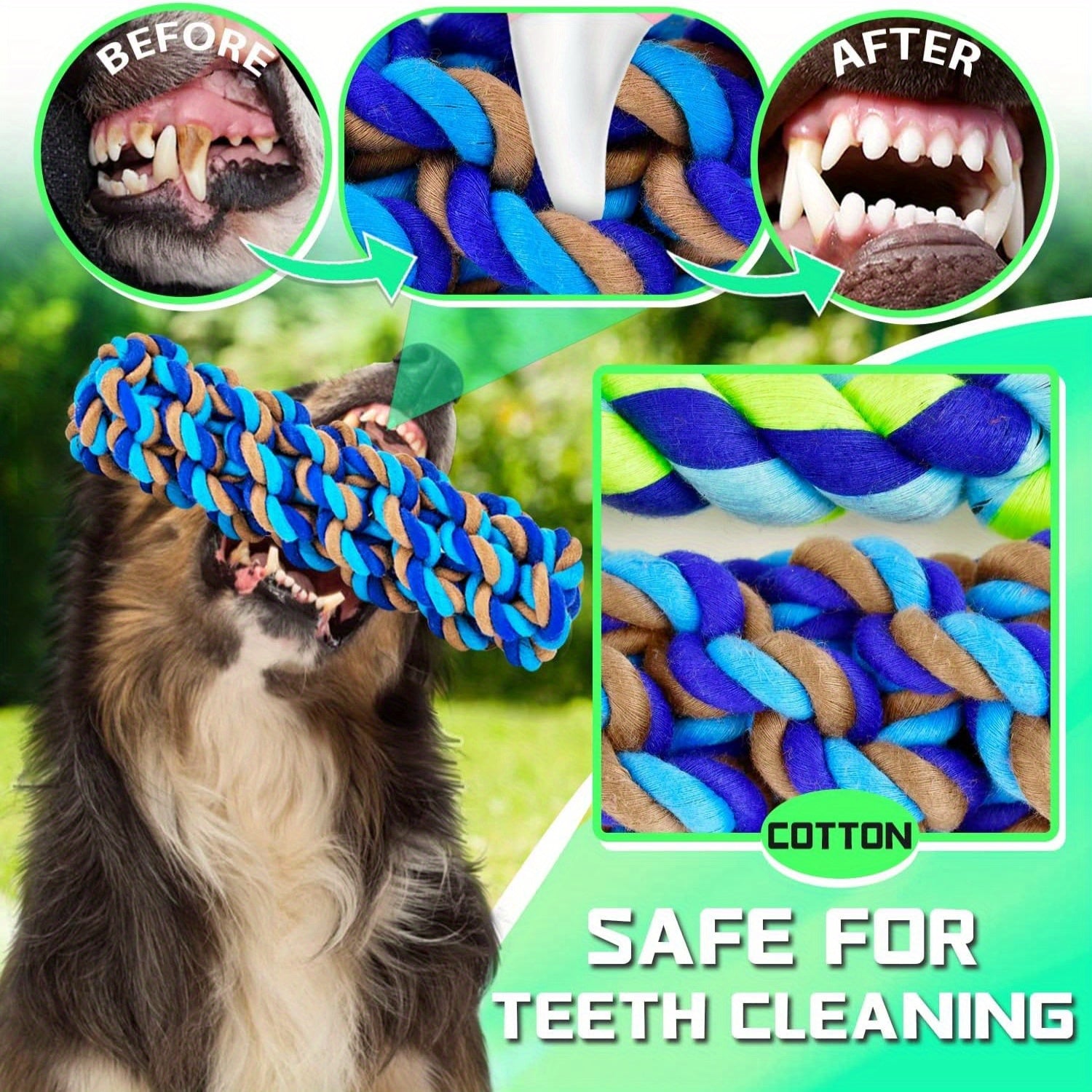 14-Pack Durable Cotton Blend Dog Chew Toys, XL Interactive Rope Toys for Aggressive Chewers, All Breed Sizes, Teeth Cleaning Dog Toys for Large Breeds, Heavy Duty Play Toys for Christmas and Halloween Decor