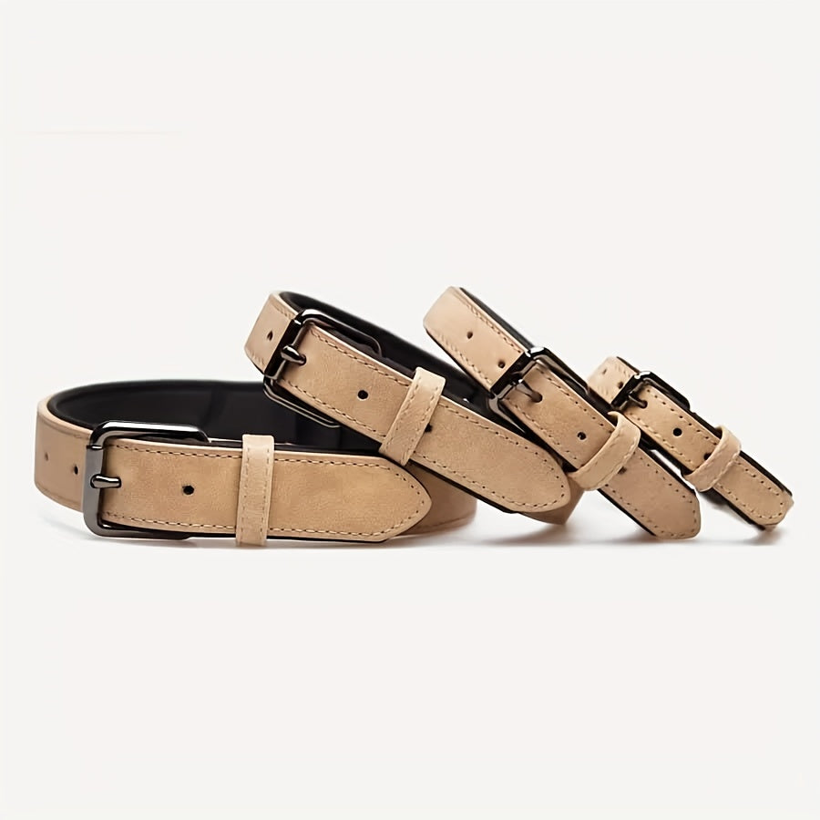 Reflective Film Waterproof Leather Collar Matching Mid-section Reflective Webbing Leather Handle 5 Colors 4 Sizes Film Laser Engraving Nameplate Personalized Dog Collar