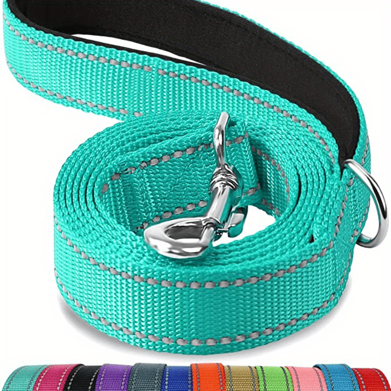 Safe and Comfortable Reflective Double-Sided Dog Leash for Walking and Training