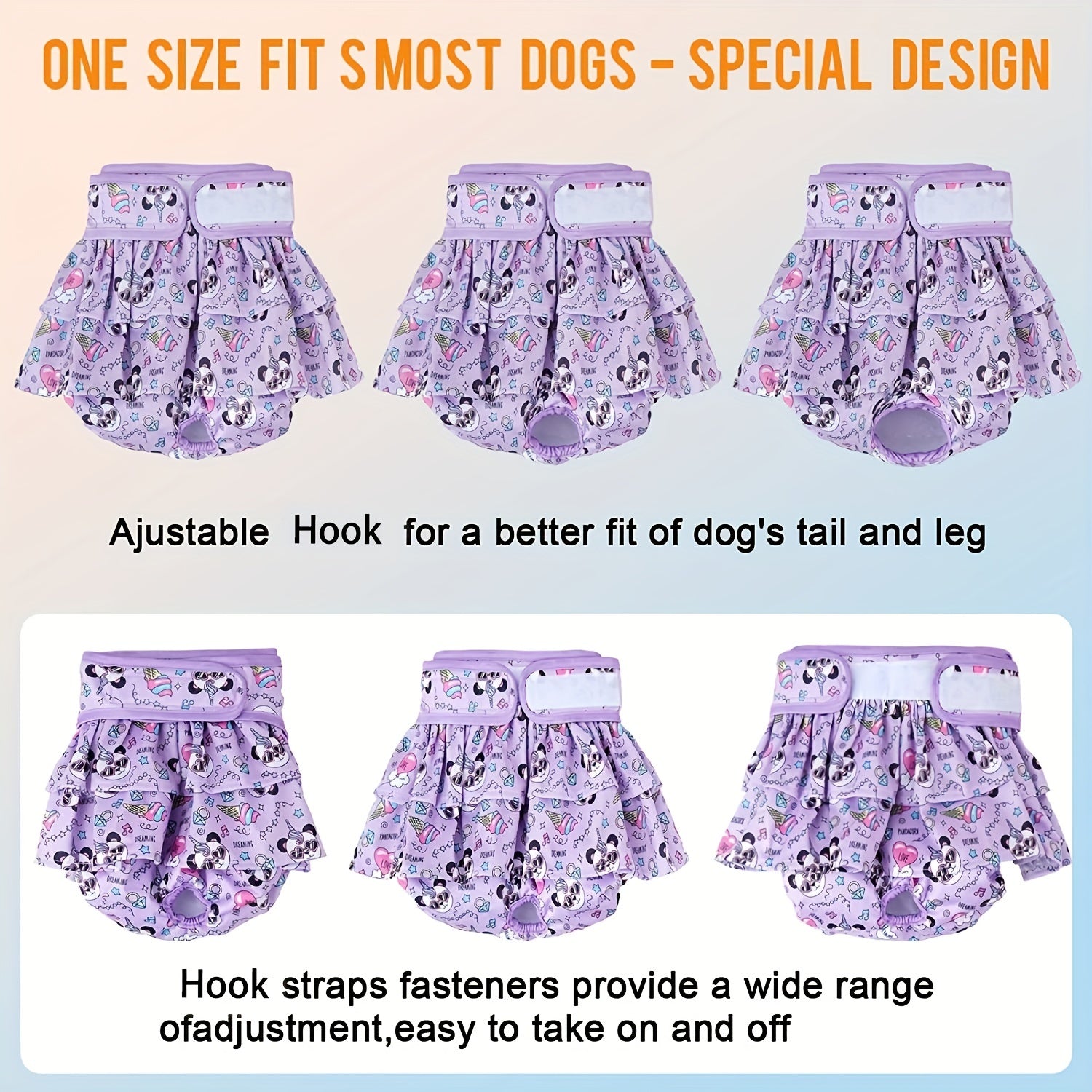Reusable Washable Female Dog Diapers - High Absorbency and Leak-Proof for Puppies and Adult Dogs - Perfect for House Training and Incontinence