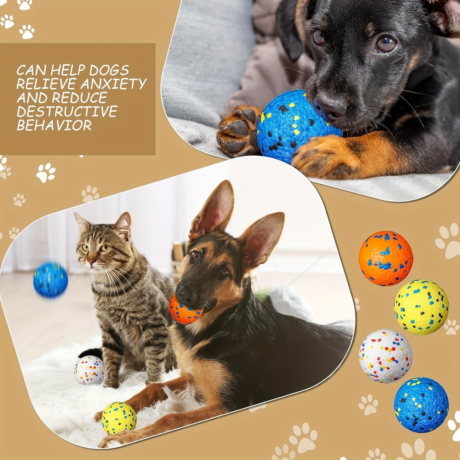 4 Pcs Dog Tennis Balls For Aggressive Chewers Dog Toys For Teething Durable Puppy Chew Toy Floating Dog Pet Fetch Toy Ball For Large Medium Small Dog