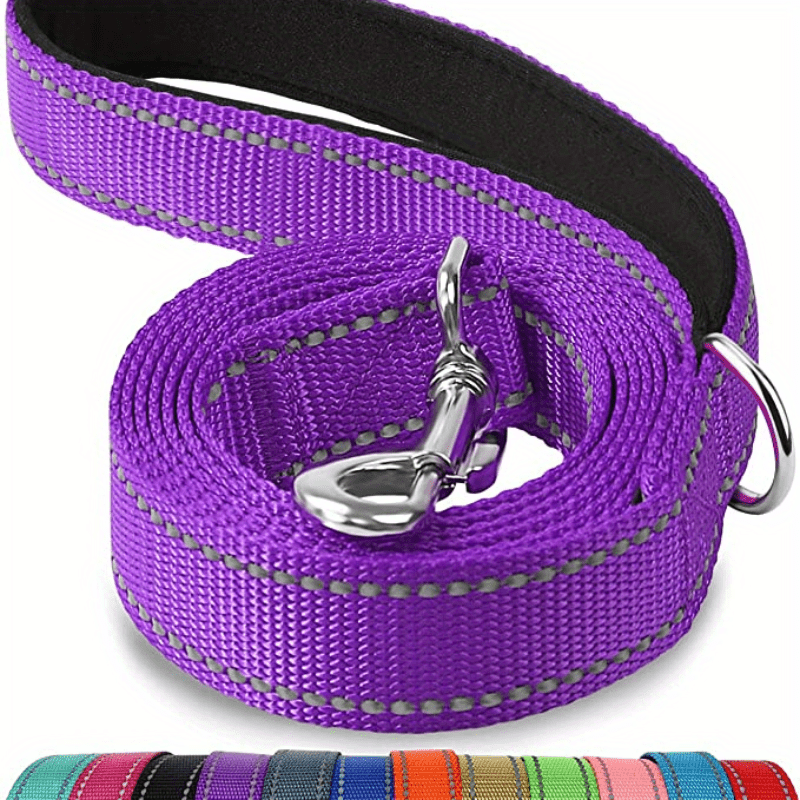 Safe and Comfortable Reflective Double-Sided Dog Leash for Walking and Training