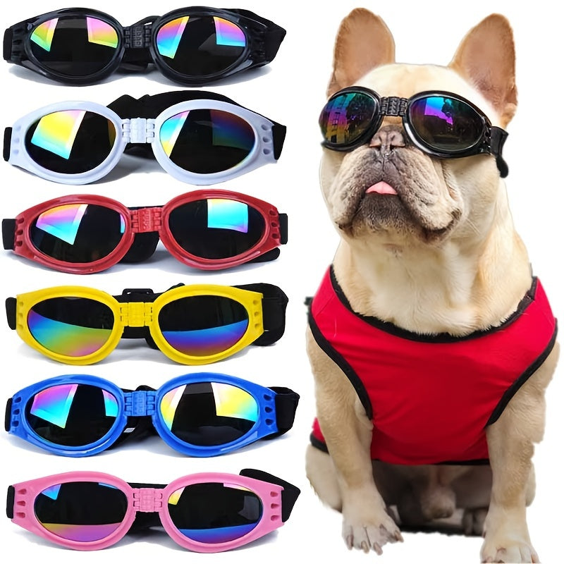 UV Protection Dog Sunglasses with Adjustable Head Strap - Keep Your Pet's Eyes Safe and Stylish