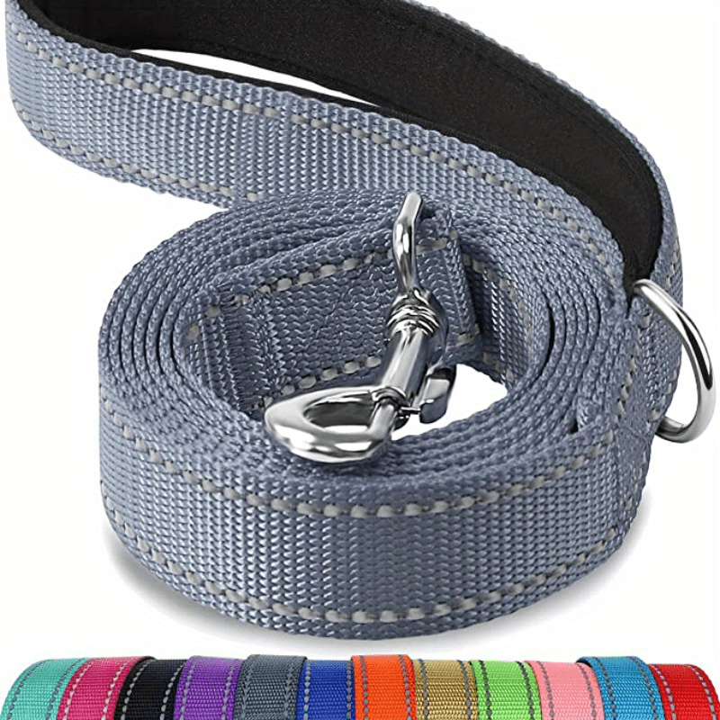 Safe and Comfortable Reflective Double-Sided Dog Leash for Walking and Training