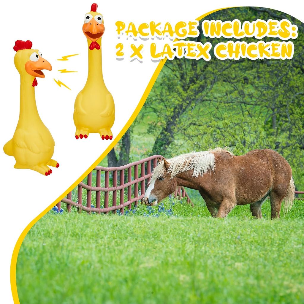 2pcs Squeaky Chicken Dog Toys for Anxiety Relief - Durable Latex Rubber Chew Toy for Small, Medium & Large Breeds - Interactive Pet Playtime Fun