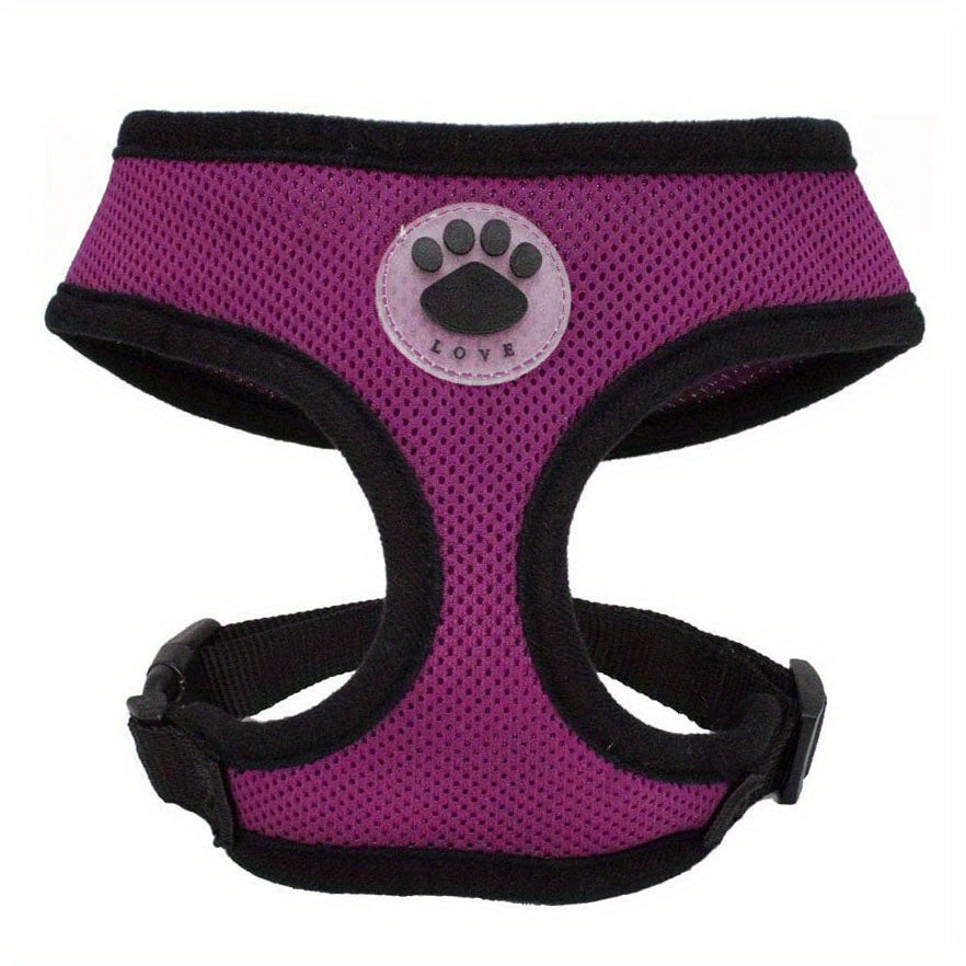 Dog Chest Strap with Paw Size Adjustment Sandwich Breathable Mesh Soft and Comfortable No Pull Handle 5 Sizes