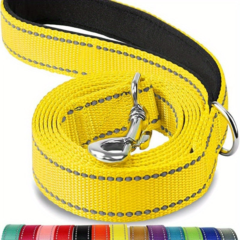 Safe and Comfortable Reflective Double-Sided Dog Leash for Walking and Training