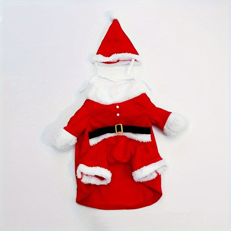 Adorable Small Breed Pet Policeman Costume - Polyester Knit Fabric, Cool Outfit with Hat for Christmas Halloween Party, Fun Cat Clothes for Small Dogs and Cats