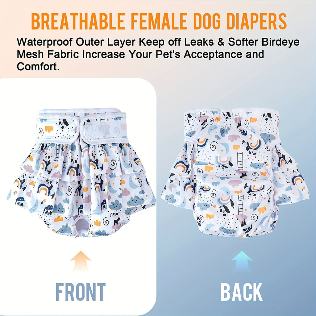Reusable Washable Female Dog Diapers - High Absorbency and Leak-Proof for Puppies and Adult Dogs - Perfect for House Training and Incontinence