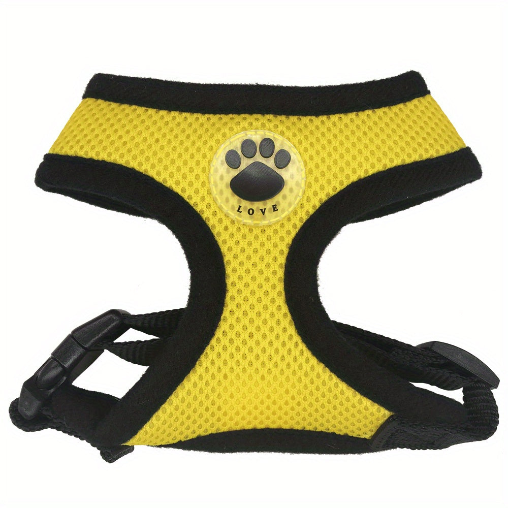 Dog Chest Strap with Paw Size Adjustment Sandwich Breathable Mesh Soft and Comfortable No Pull Handle 5 Sizes
