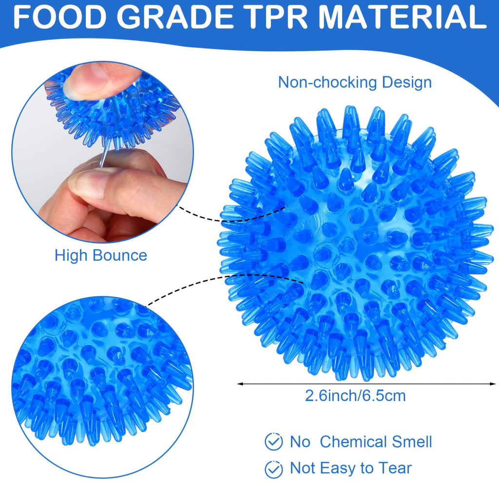 36pcs Squeaky Balls for Dogs Squeaky Dog Toys Bulk 2.5 Inch Spiky Dog Chew Balls for Small Dogs Interactive Fetch Toys for Puppy Cleans Teeth for Healthier Gums