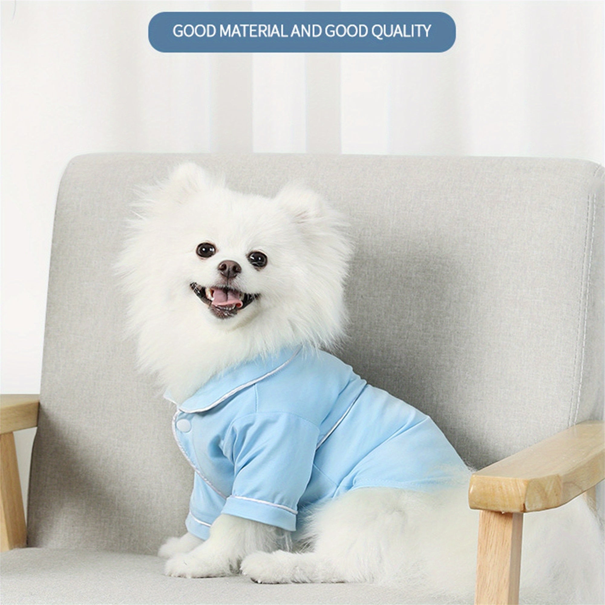Cute Small Dog Pajamas Contrast Color Trim Lapel Neck Two-Legged Snap-up Cat Clothes