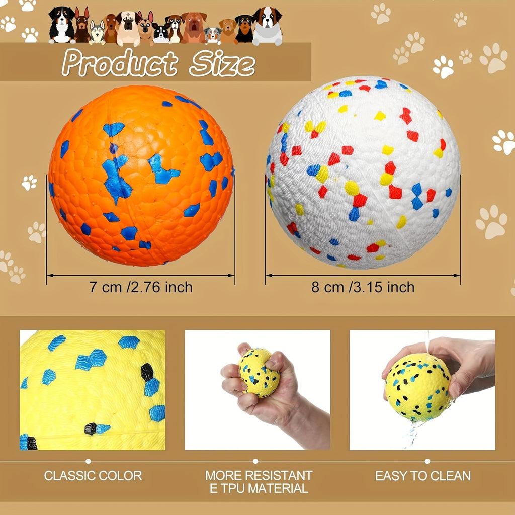 4 Pcs Dog Tennis Balls For Aggressive Chewers Dog Toys For Teething Durable Puppy Chew Toy Floating Dog Pet Fetch Toy Ball For Large Medium Small Dog