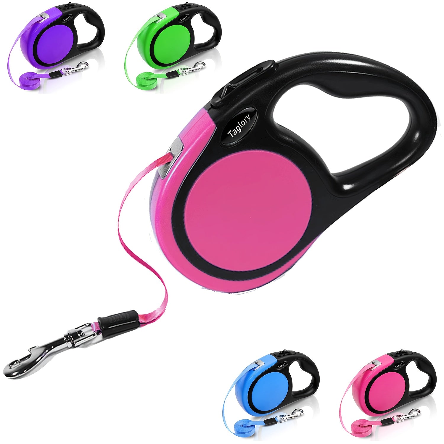 Taglory Retractable Dog Leash: No-Tangle, One-Handed Control for Puppies & Small Dogs Up to 45 lbs!