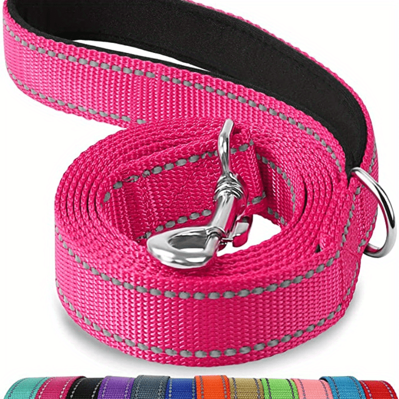 Safe and Comfortable Reflective Double-Sided Dog Leash for Walking and Training