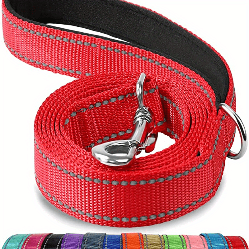 Safe and Comfortable Reflective Double-Sided Dog Leash for Walking and Training