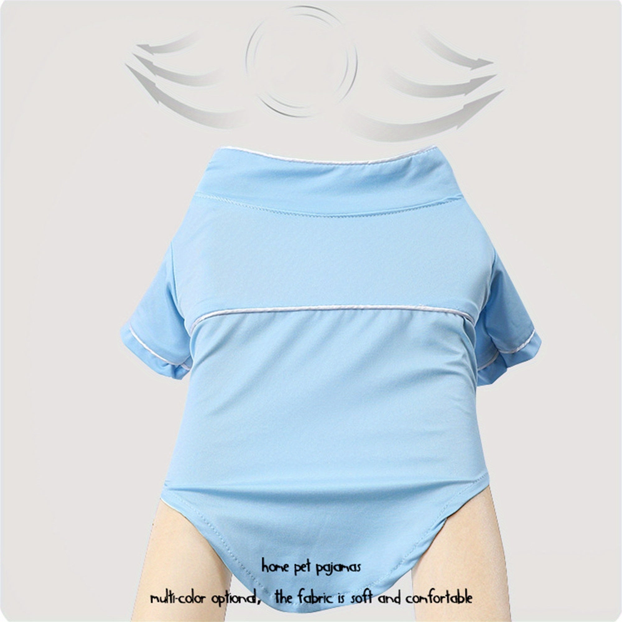 Cute Small Dog Pajamas Contrast Color Trim Lapel Neck Two-Legged Snap-up Cat Clothes