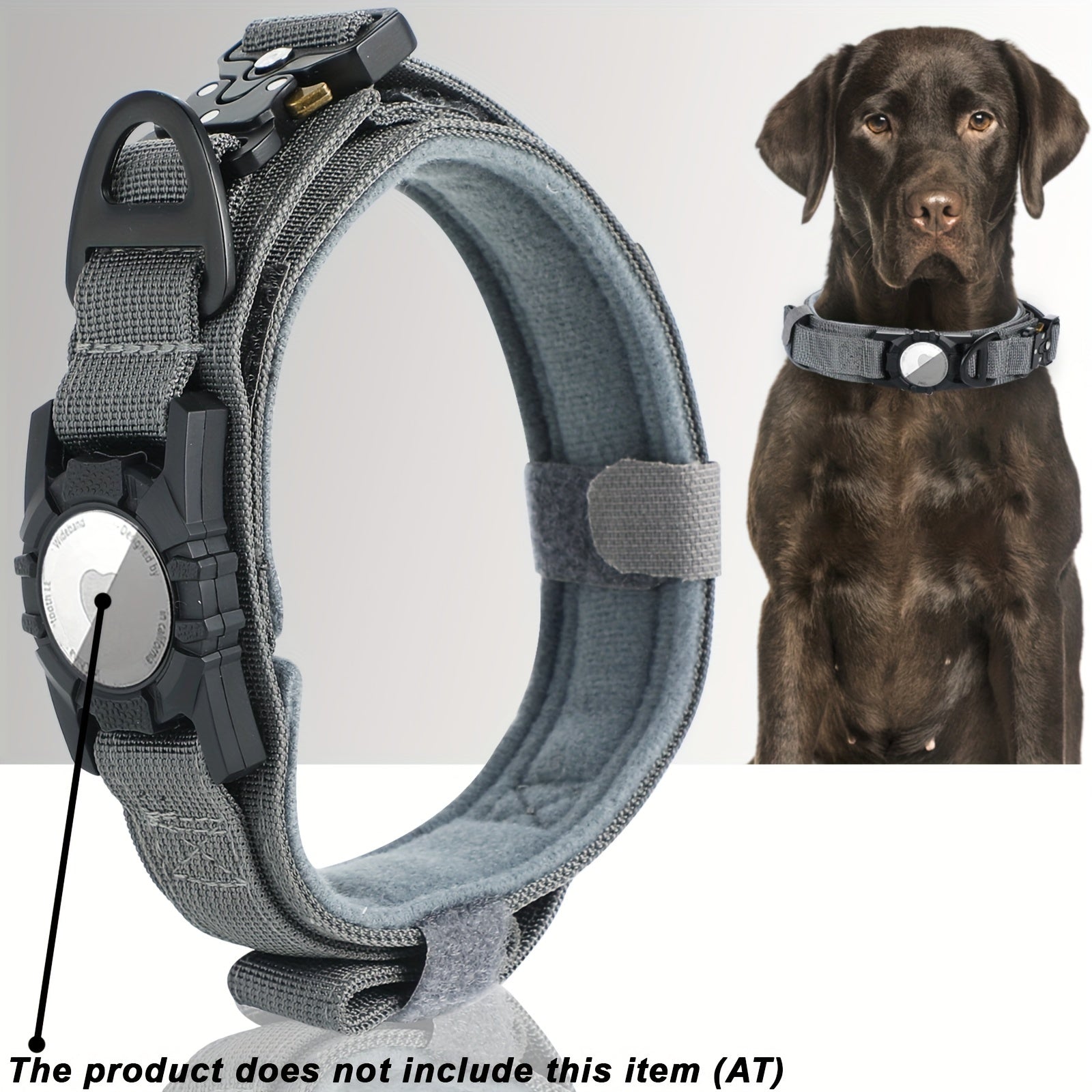[Tactical Dog Collar] Heavy-Duty Tactical Nylon Dog Collar with GPS Holder | Adjustable Military-Style Collar for All Breeds, Secure Fit Collar