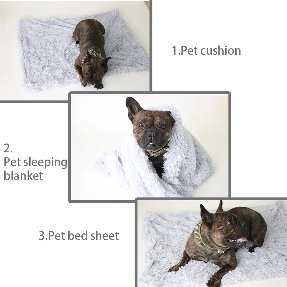 Plush Dog Blanket Winter Warm Pet Sheet Cat Dog Sofa Cushion Pet Mattress Household Carpet Comfortable Dog Sleeping Blanket