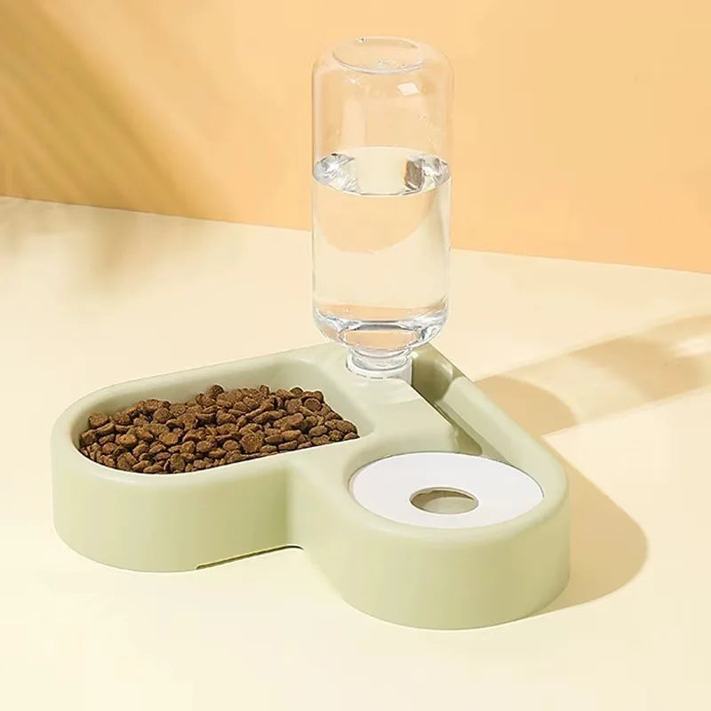 Automatic Drinking Love Pet Bowl Moisture-proof Cat Bowl Dog Basin Dual-use Multi-functional Drinking And Feeding