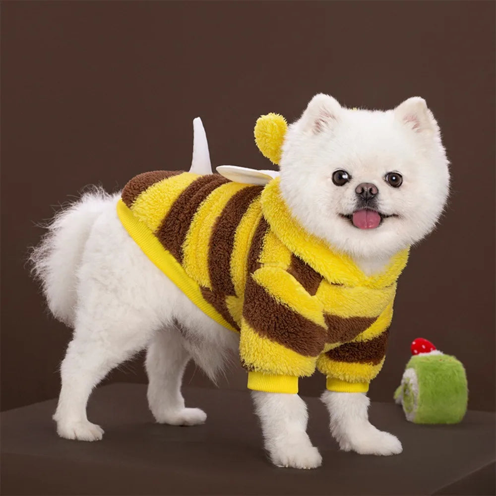Pet Supplies Dog and Cat Clothes Autumn and Winter Transformation Outfit Teddy Bear Fighting Cat Plush Bee Outfit New Product