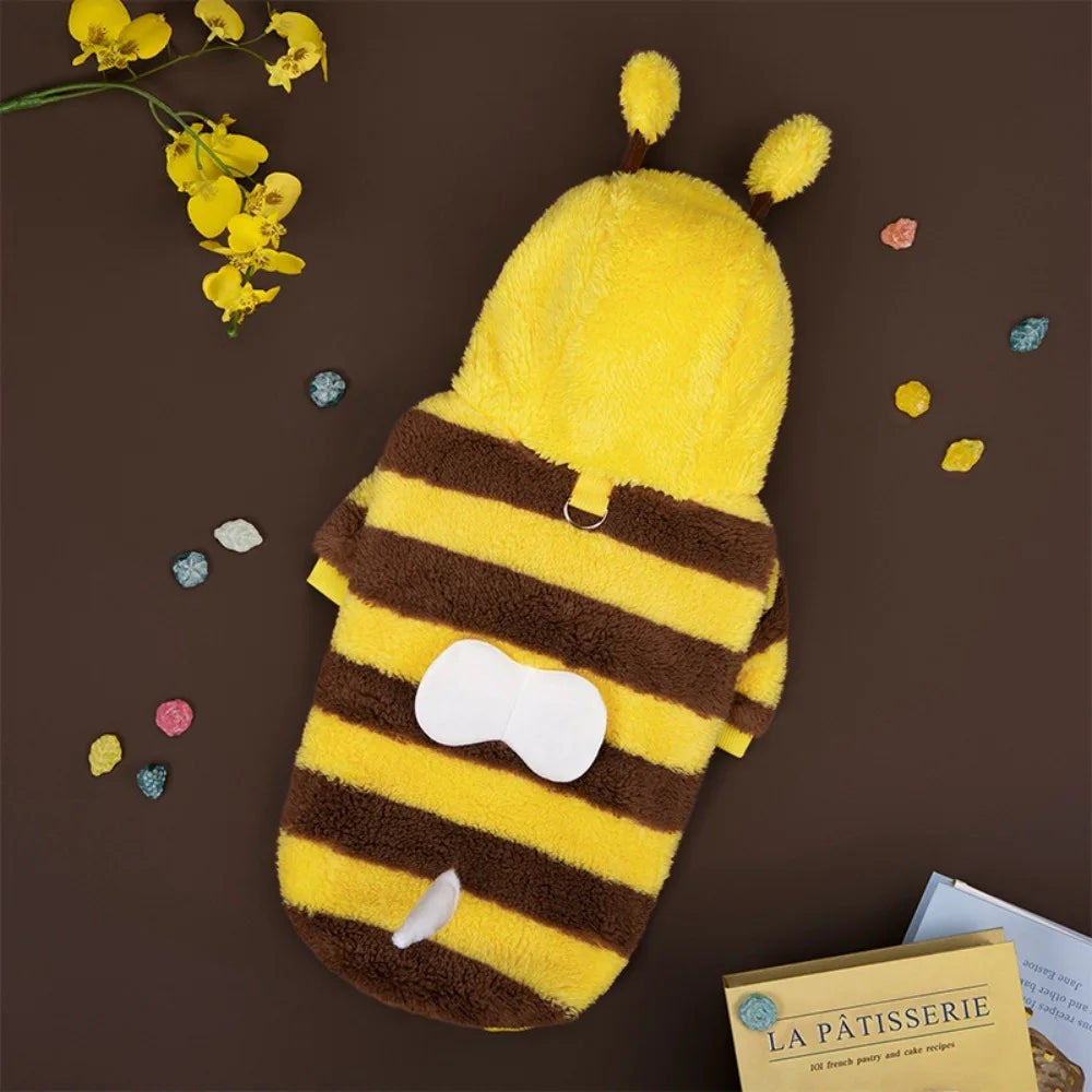 Pet Supplies Dog and Cat Clothes Autumn and Winter Transformation Outfit Teddy Bear Fighting Cat Plush Bee Outfit New Product