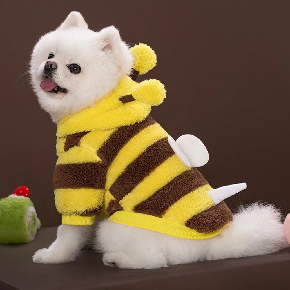 Pet Supplies Dog and Cat Clothes Autumn and Winter Transformation Outfit Teddy Bear Fighting Cat Plush Bee Outfit New Product