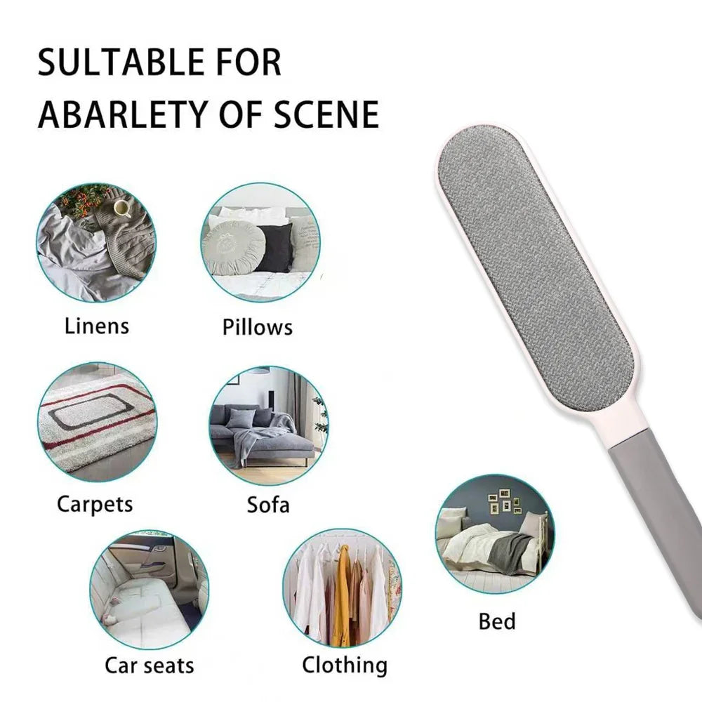 Lint Brush with Self-Cleaning Base Set Pet Hair Remover Brush Portable Dog & Cat Hair Remover Clothes Sofa Car Seat Cleaning