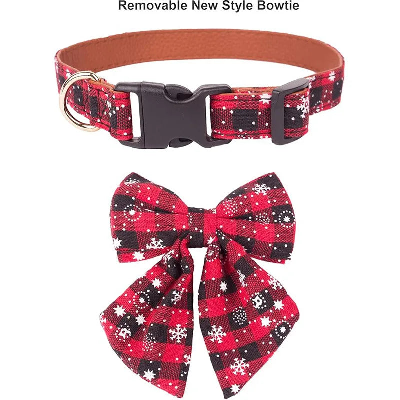 Christmas Tie for Dogs and Cats, Snowflake Dog Collar, Christmas Pet Accessories, Pet Supplies