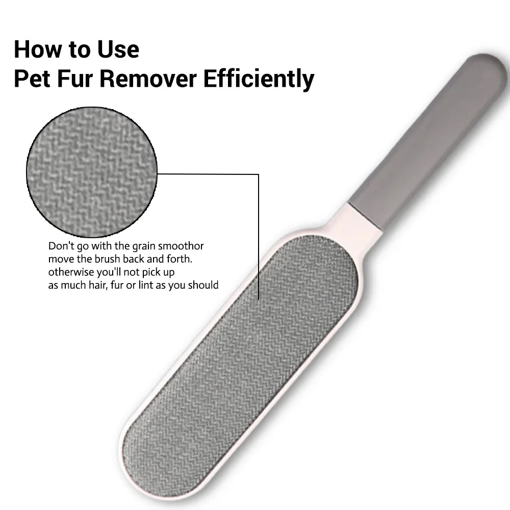 Lint Brush with Self-Cleaning Base Set Pet Hair Remover Brush Portable Dog & Cat Hair Remover Clothes Sofa Car Seat Cleaning