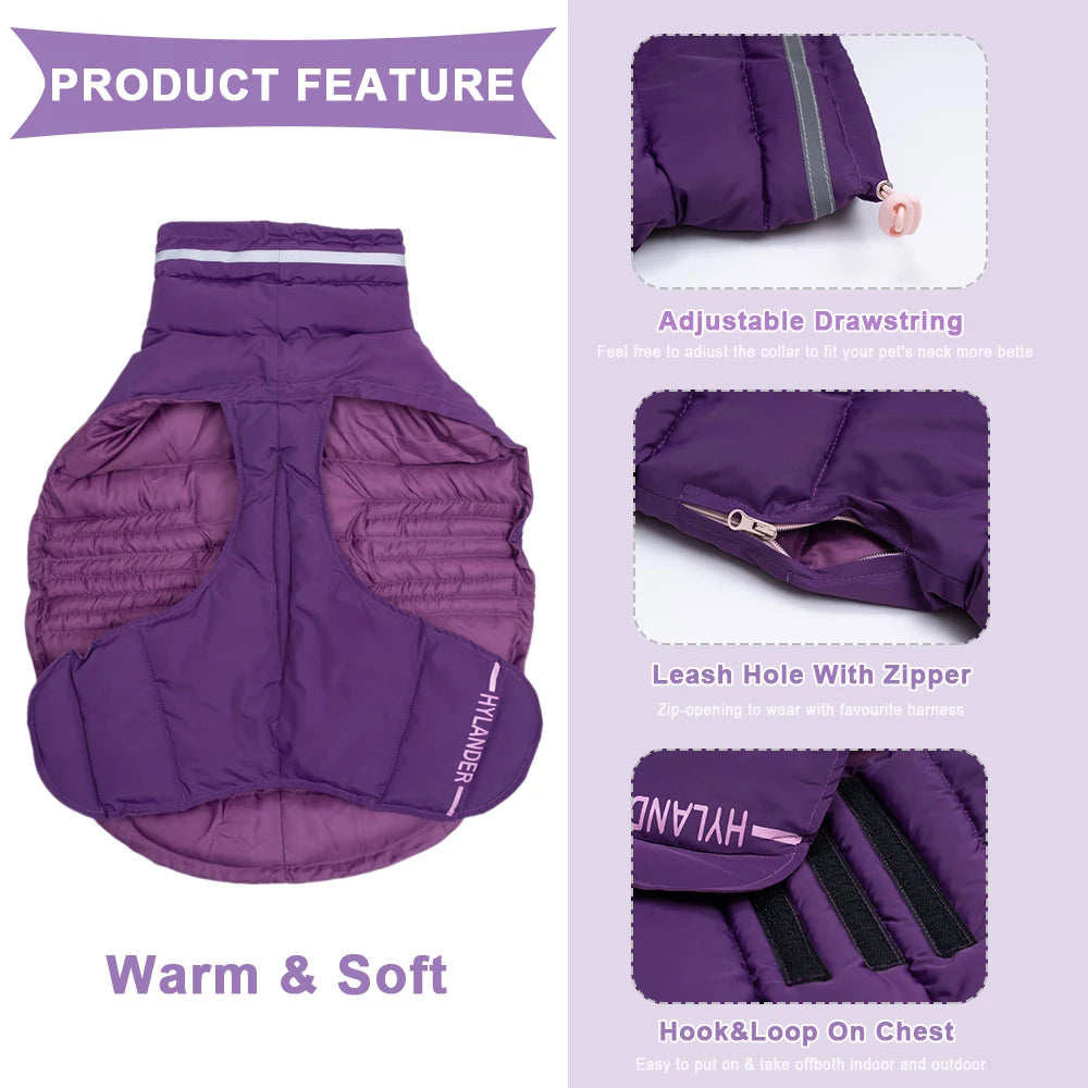 Dog Coat Apparels Costumes Jacket For Dogs Reflective High-necked Pet Quilted Puffer Warm Winter Large Dog clothes