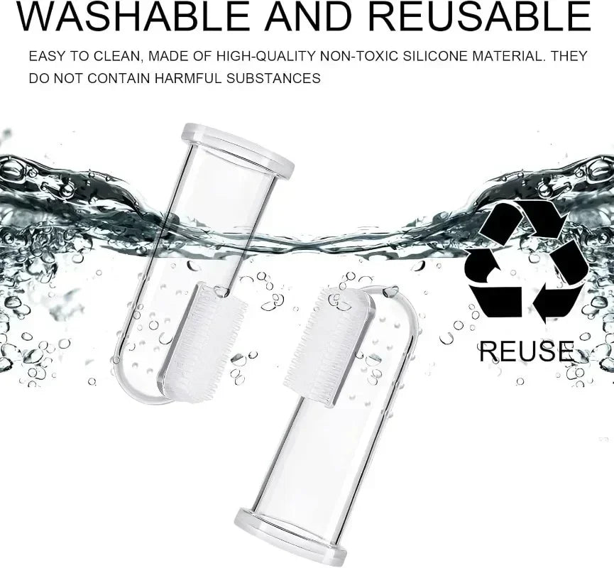 Super Soft Pet Finger Toothbrush Cat Dog Silica Gel Tooth Brush Bad Breath Tartar Teeth Care Tools Dog Cat Cleaning Pet Supplies