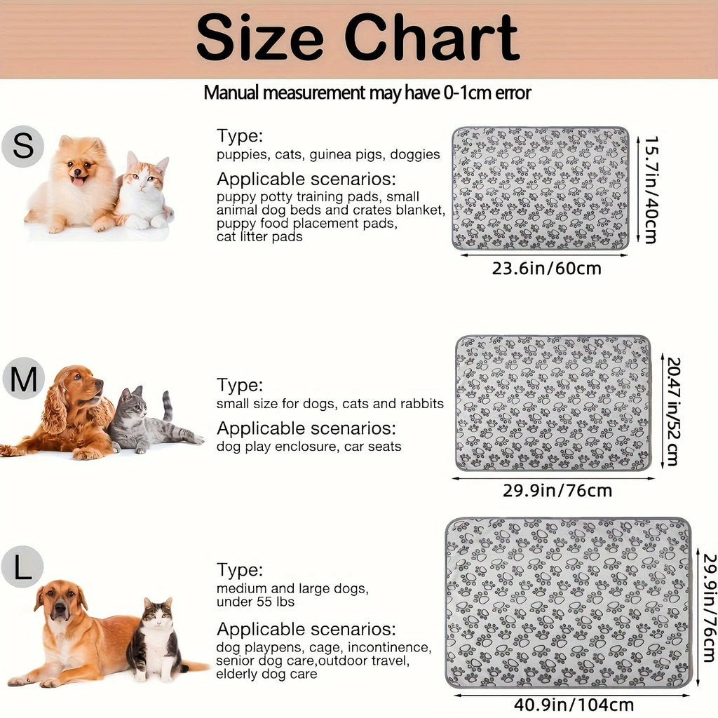 2PCS Soft Fluffy High Quality Pet Blanket Cute Cartoon Pattern Paw Print Dog  Pet Mat Warm and Comfortable Blanket for Cat Dogs