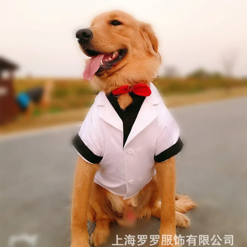 Dog Wedding Suit Big Dog Clothes Tuxedo Large Dog Formal Dress Welsh Corgi Samoyed Husky Golden Retriever Dobermann Clothing