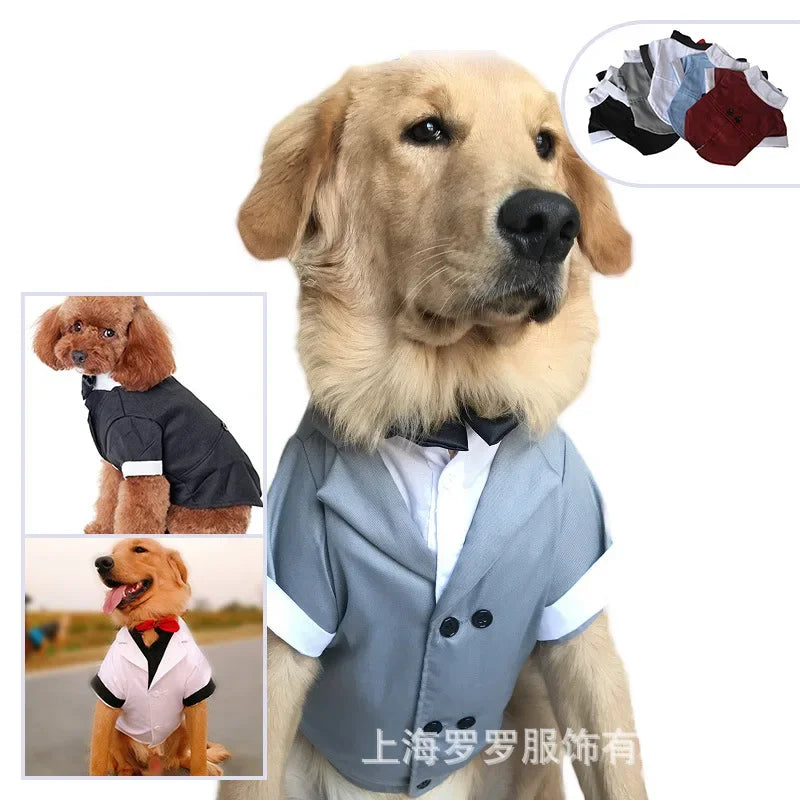 Dog Wedding Suit Big Dog Clothes Tuxedo Large Dog Formal Dress Welsh Corgi Samoyed Husky Golden Retriever Dobermann Clothing
