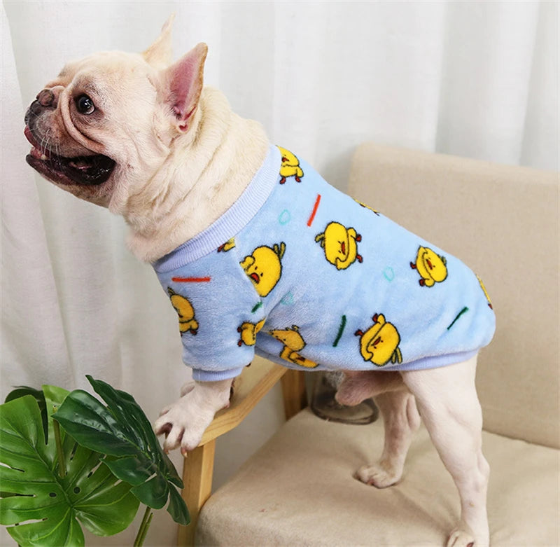 Lovely Leopard Pet Dog Clothes Soft Flannel Winter Puppy Overalls York Dog Cartoon Printing Sphinx Cat Sweatshirt Drop Shipping