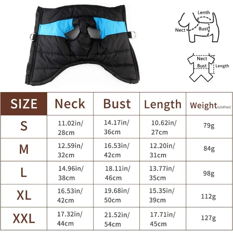 Dog warm jacket, pet vest protection, waterproof puppy clothing, soft dog coat in autumn and winter, dog clothing, puppy clothes