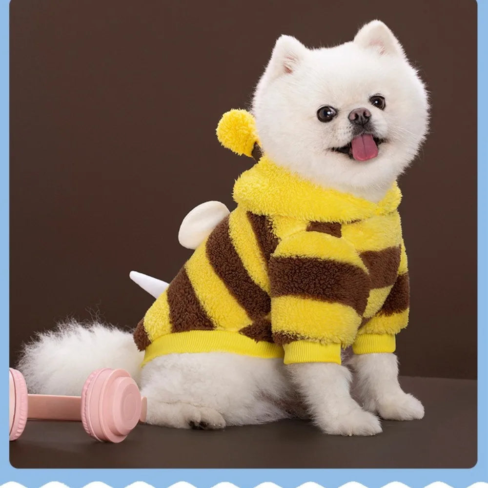 Pet Supplies Dog and Cat Clothes Autumn and Winter Transformation Outfit Teddy Bear Fighting Cat Plush Bee Outfit New Product