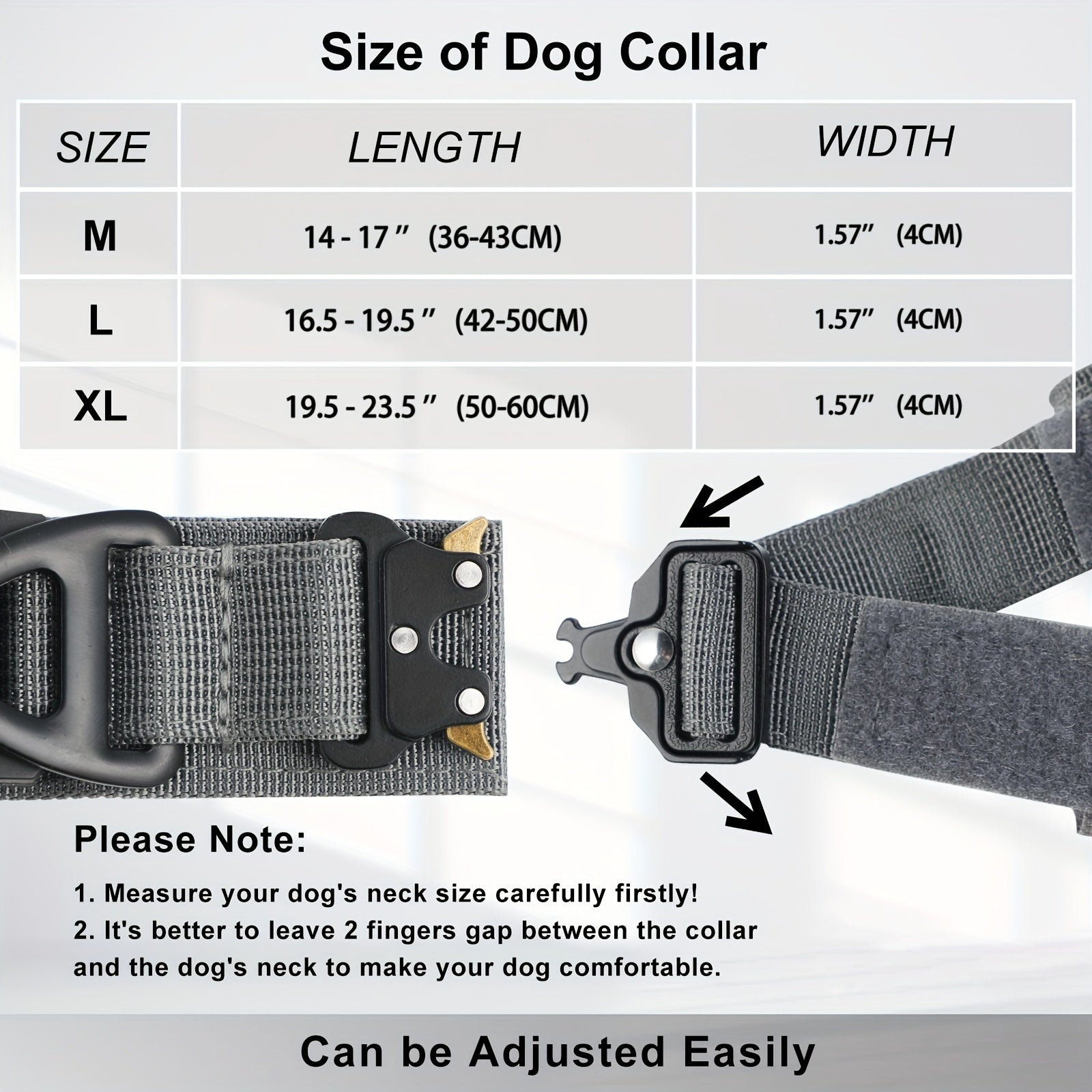 [Tactical Dog Collar] Heavy-Duty Tactical Nylon Dog Collar with GPS Holder | Adjustable Military-Style Collar for All Breeds, Secure Fit Collar