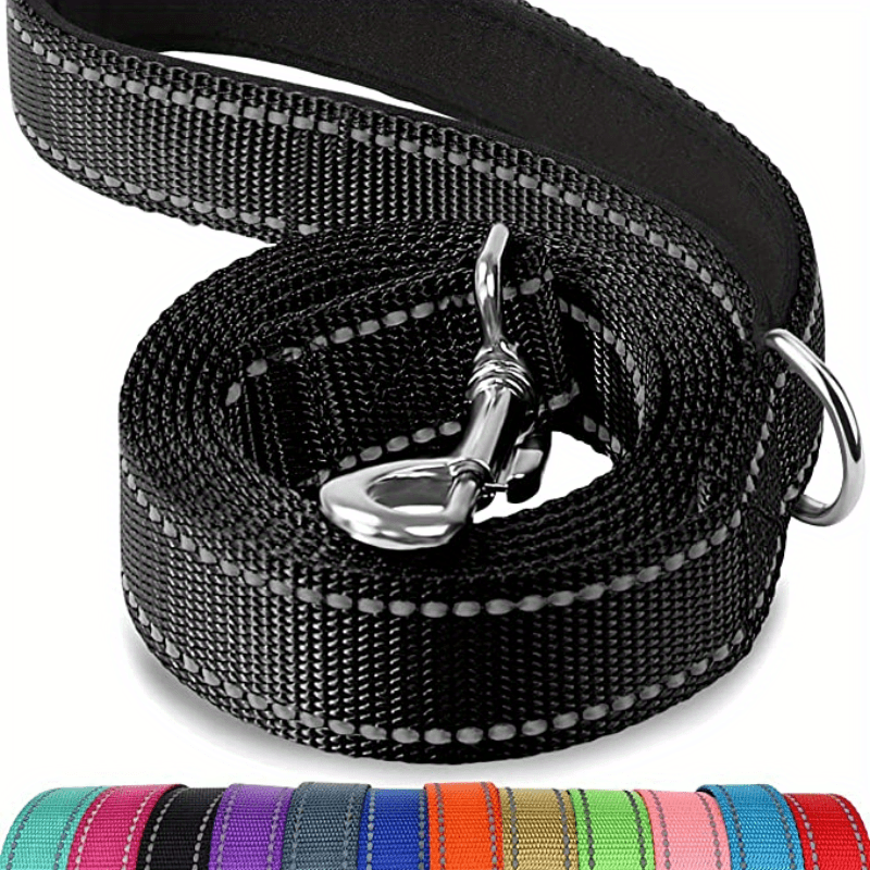 Safe and Comfortable Reflective Double-Sided Dog Leash for Walking and Training